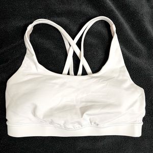 Lululemon Energy Bra Size 6 White Medium Support. Cup sizes B-D